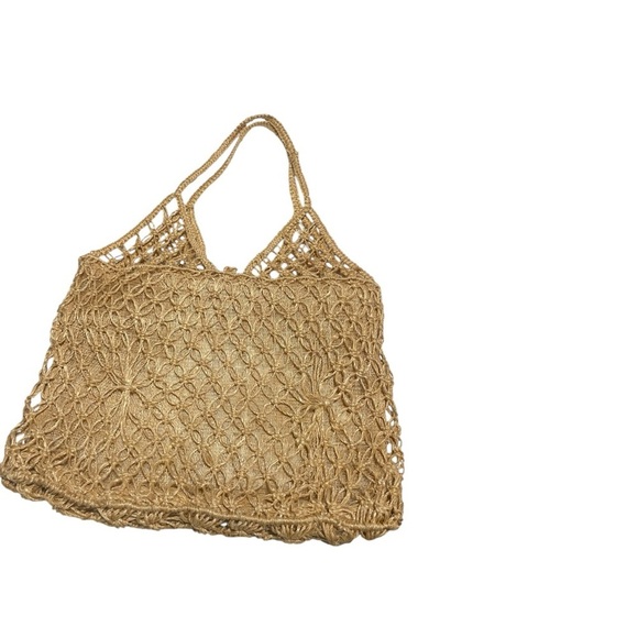 Vintage alike Isa Tapia Shoulder Bag crocheted tote bag boho 14” x 10.5”x 1.5” - Picture 5 of 6